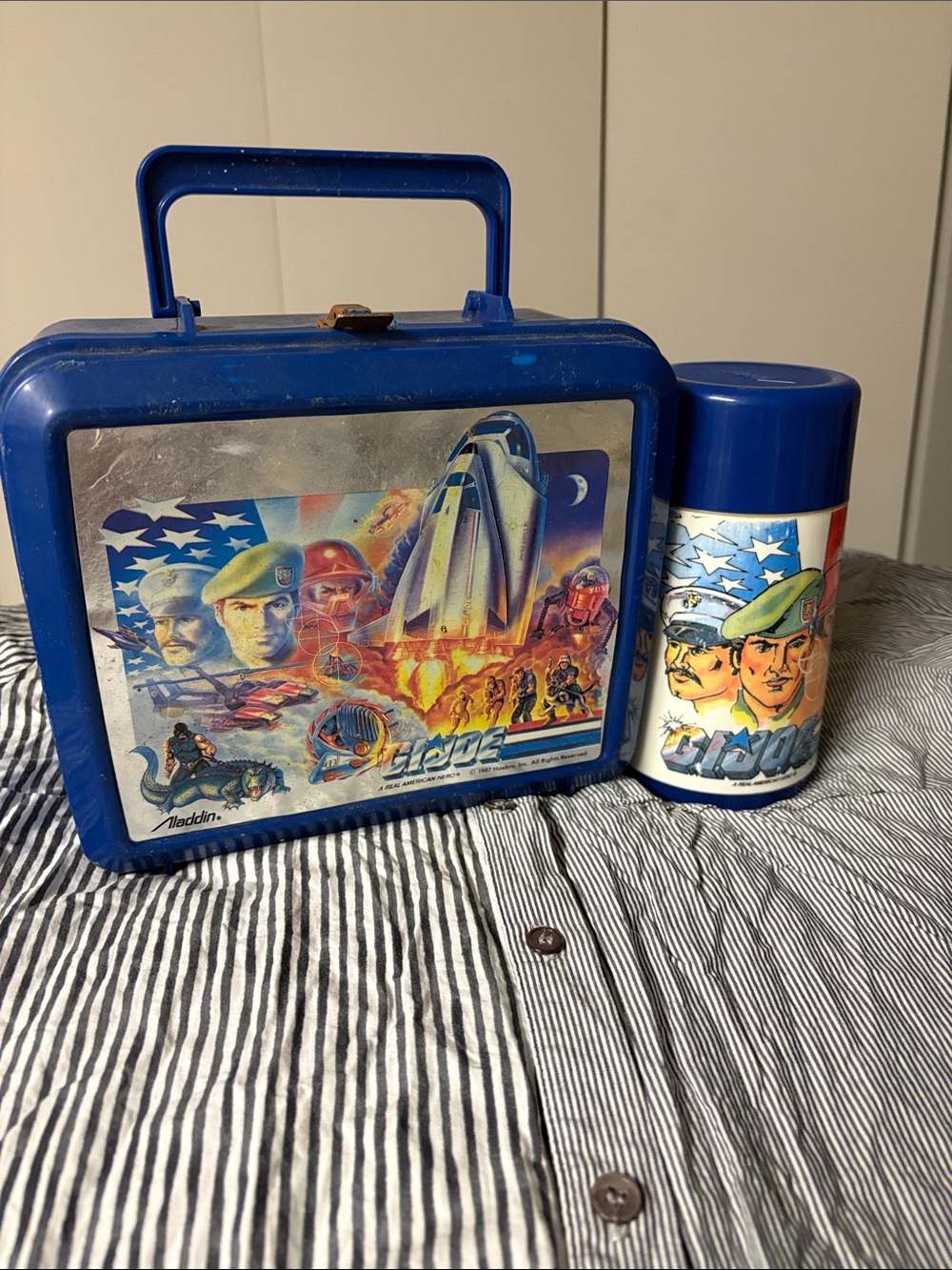 GI JOE Vintage Aladdin 1987 GI JOE lunch box. Includes THERMOS